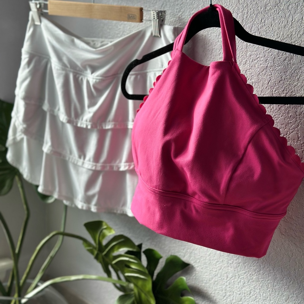 Zella Pink and White Skirt Set